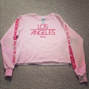 Light pink cropped hoodie